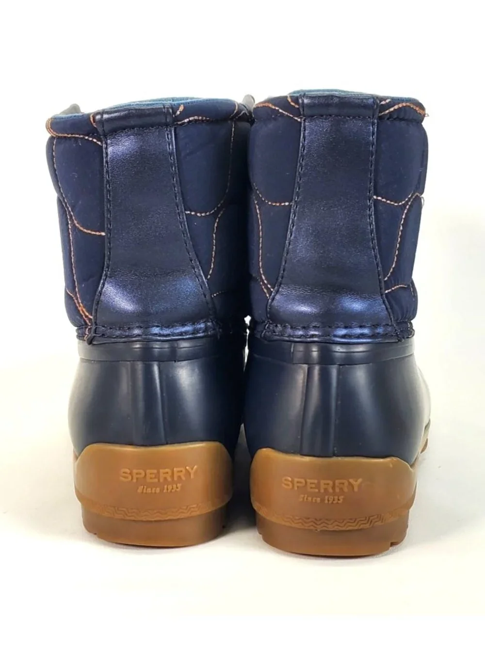 Sperry Girl's Blue Fabric/ Rubber Port Duck Waterproof Boots Size 5M 1346
